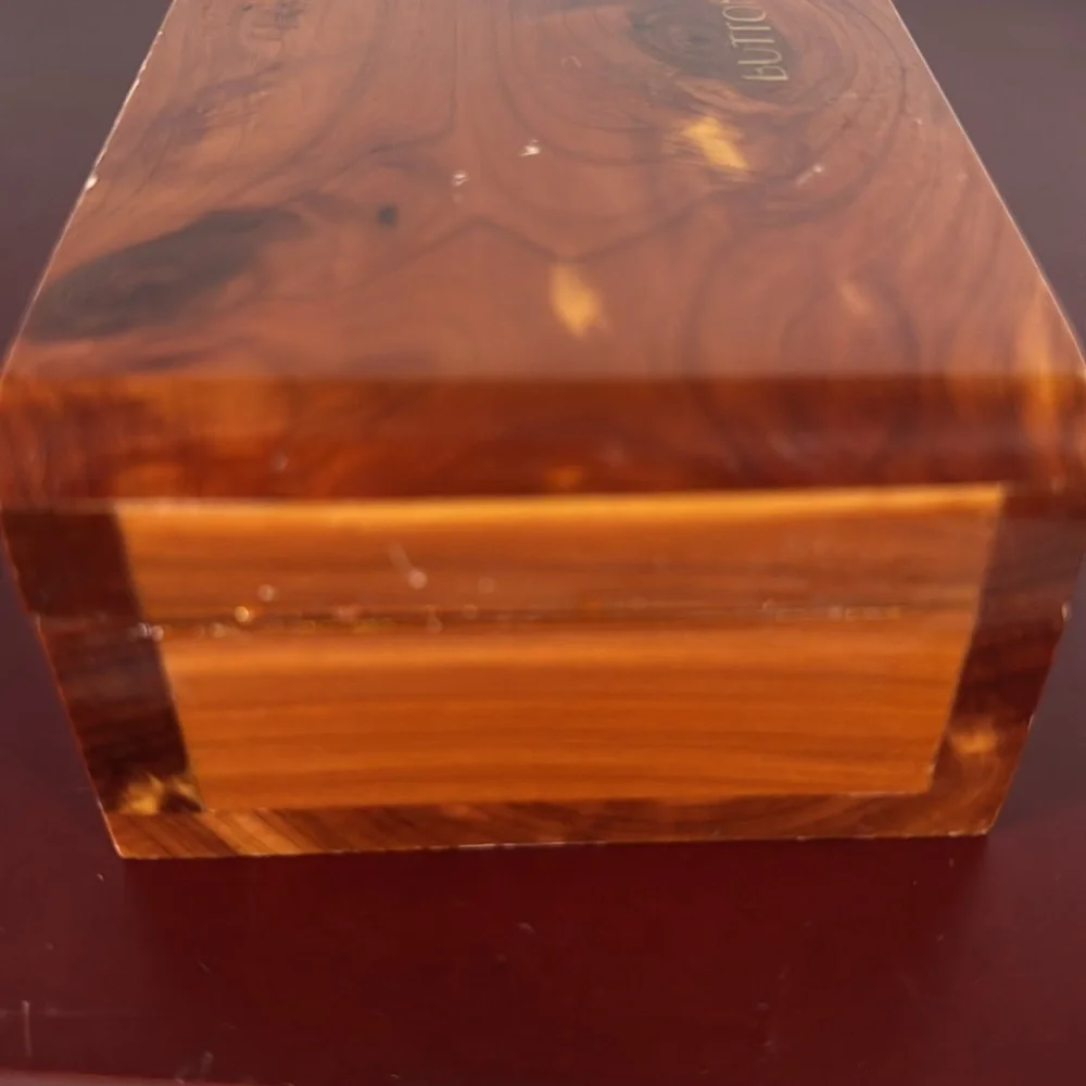 Vintage Cedar Wood Trinket Box 
